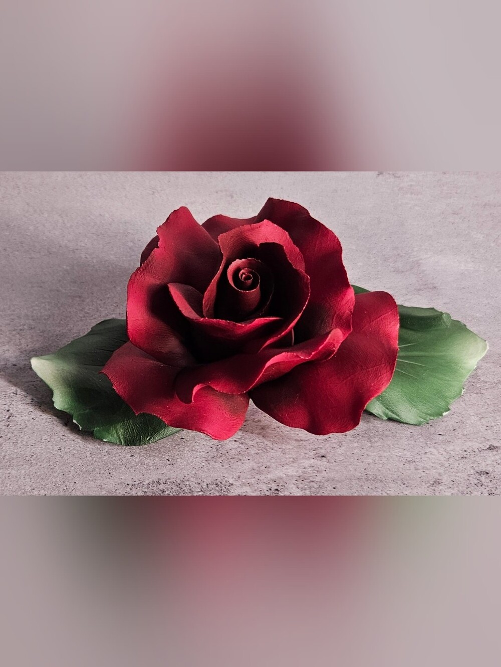 Capodimonte Handcrafted Porcelain Red Rose